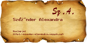 Szünder Alexandra névjegykártya